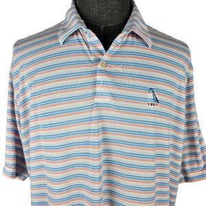 Peter Millar 1907 Men's Striped Golf Polo Casual Sport Size XL